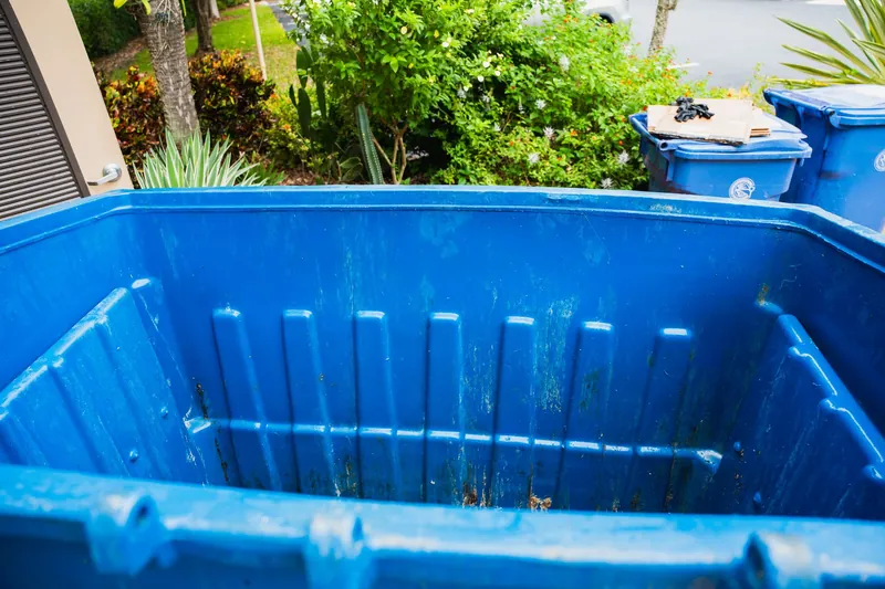 Inside of a dumpster after cleaning